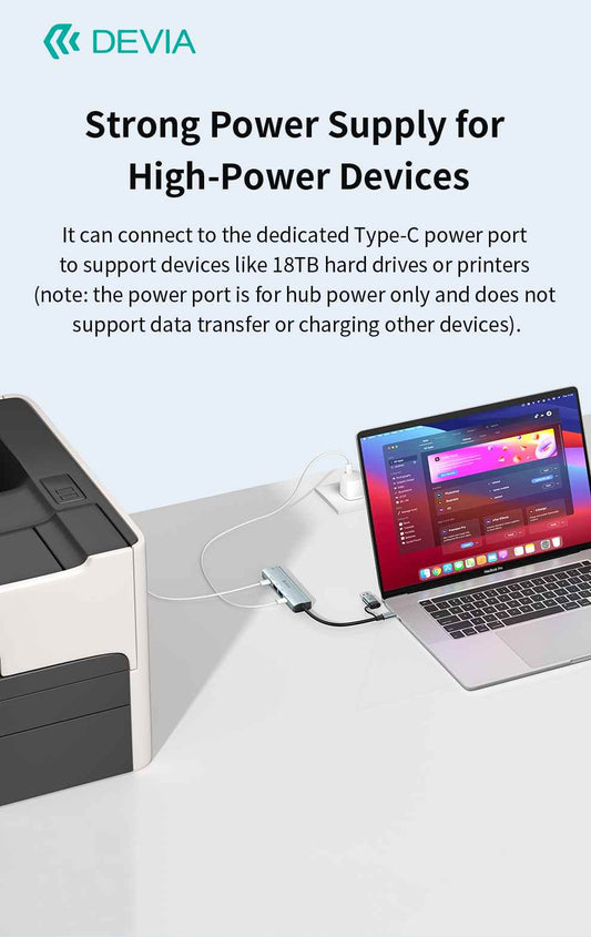 Devia Pro2 5-in-1 USB-C Hub with Ethernet, USB & Dual Type-C Ports