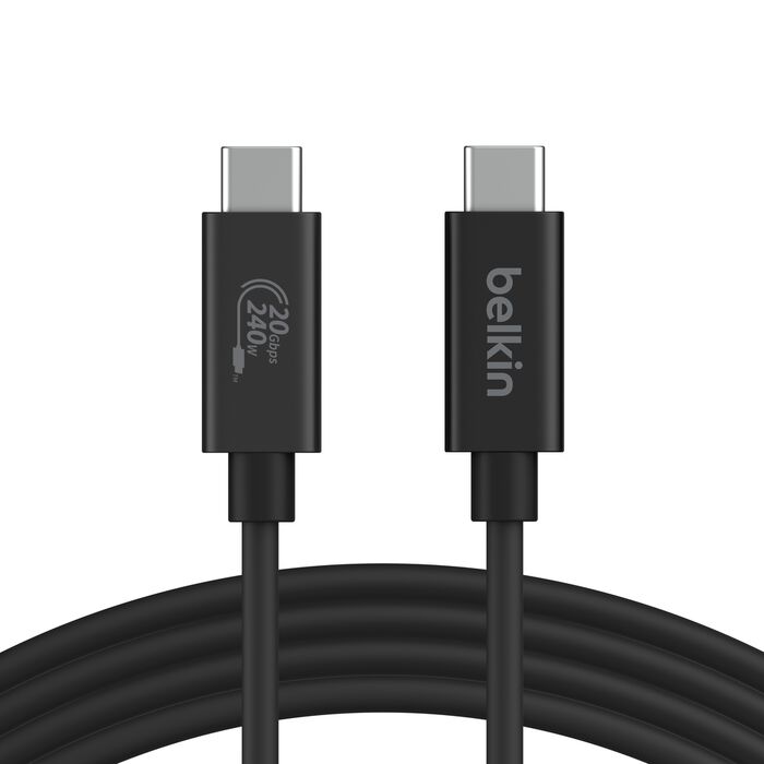 Belkin Connect USB4 Cable (2 m, USB-C to USB-C, 240W PD, 20Gbps)