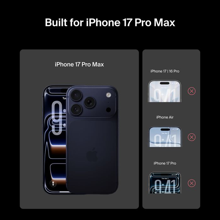 Belkin InvisiGlass Privacy Screen Protector for iPhone 17 Series