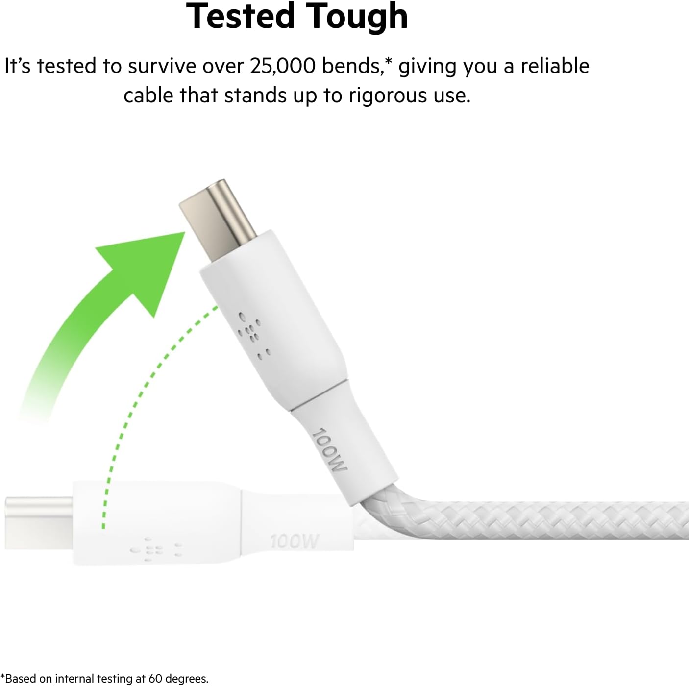 Belkin USB-C to USB-C Cable (100W PD, Double-Braided Nylon)