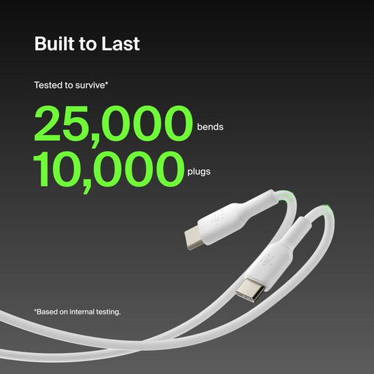 Belkin 2-Pack USB-C to USB-C PVC Cable 1m (White)