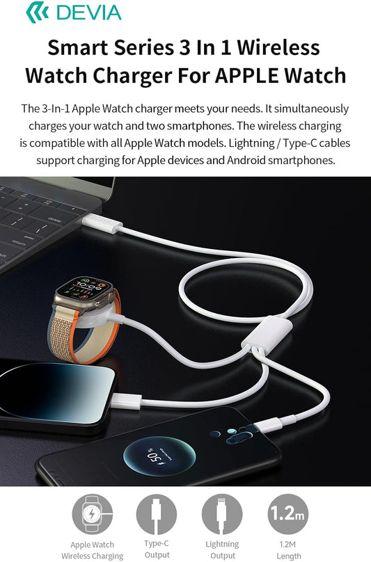 Devia Smart Series 3-in-1 Wireless Charger for Apple Watch