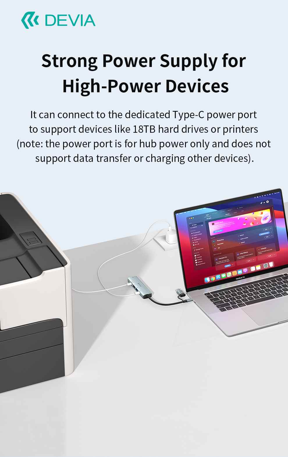 Devia Pro2 5-in-1 USB-C Hub with Ethernet, USB & Dual Type-C Ports