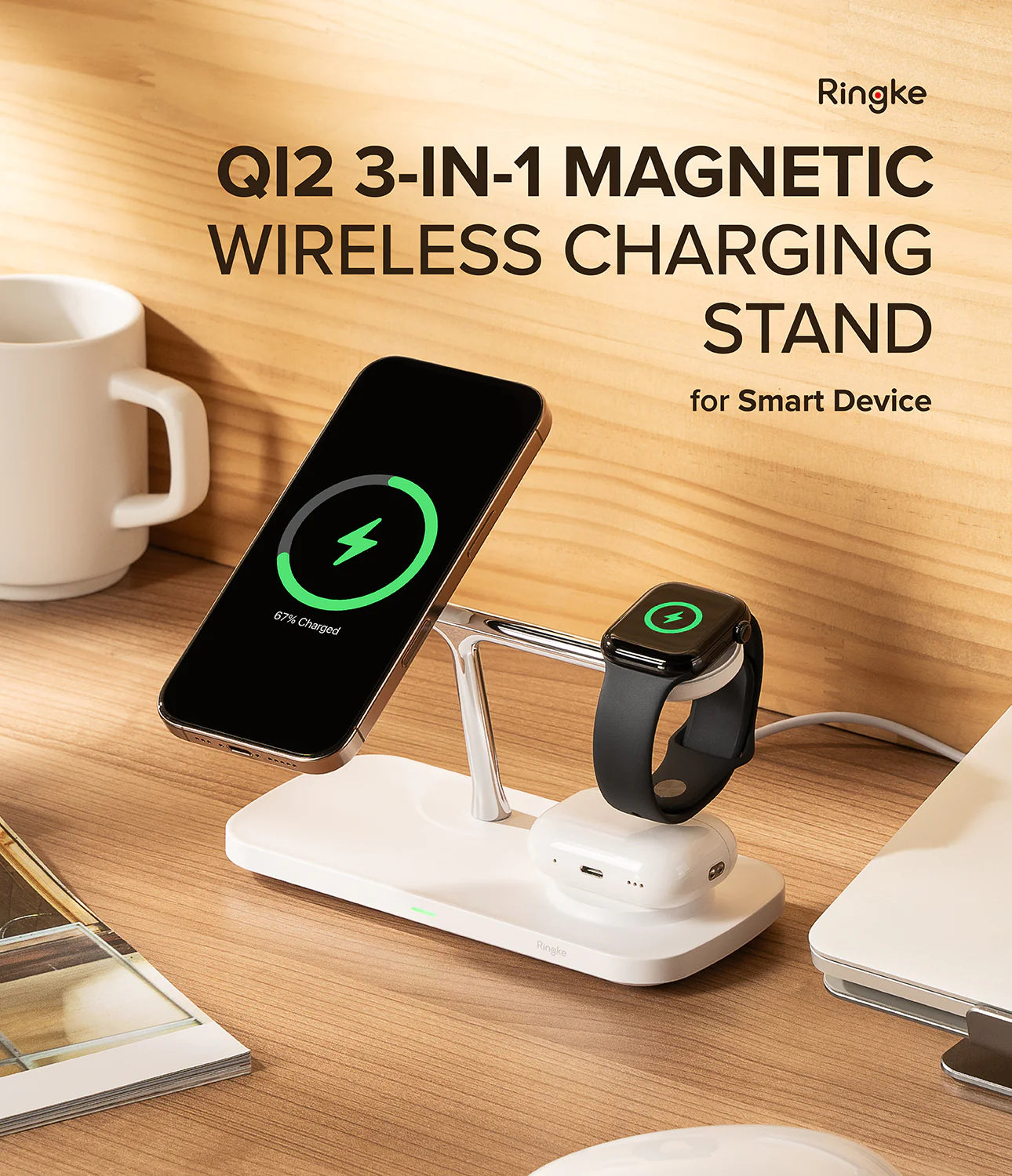 Qi2 3-in-1 Wireless Charger Stand