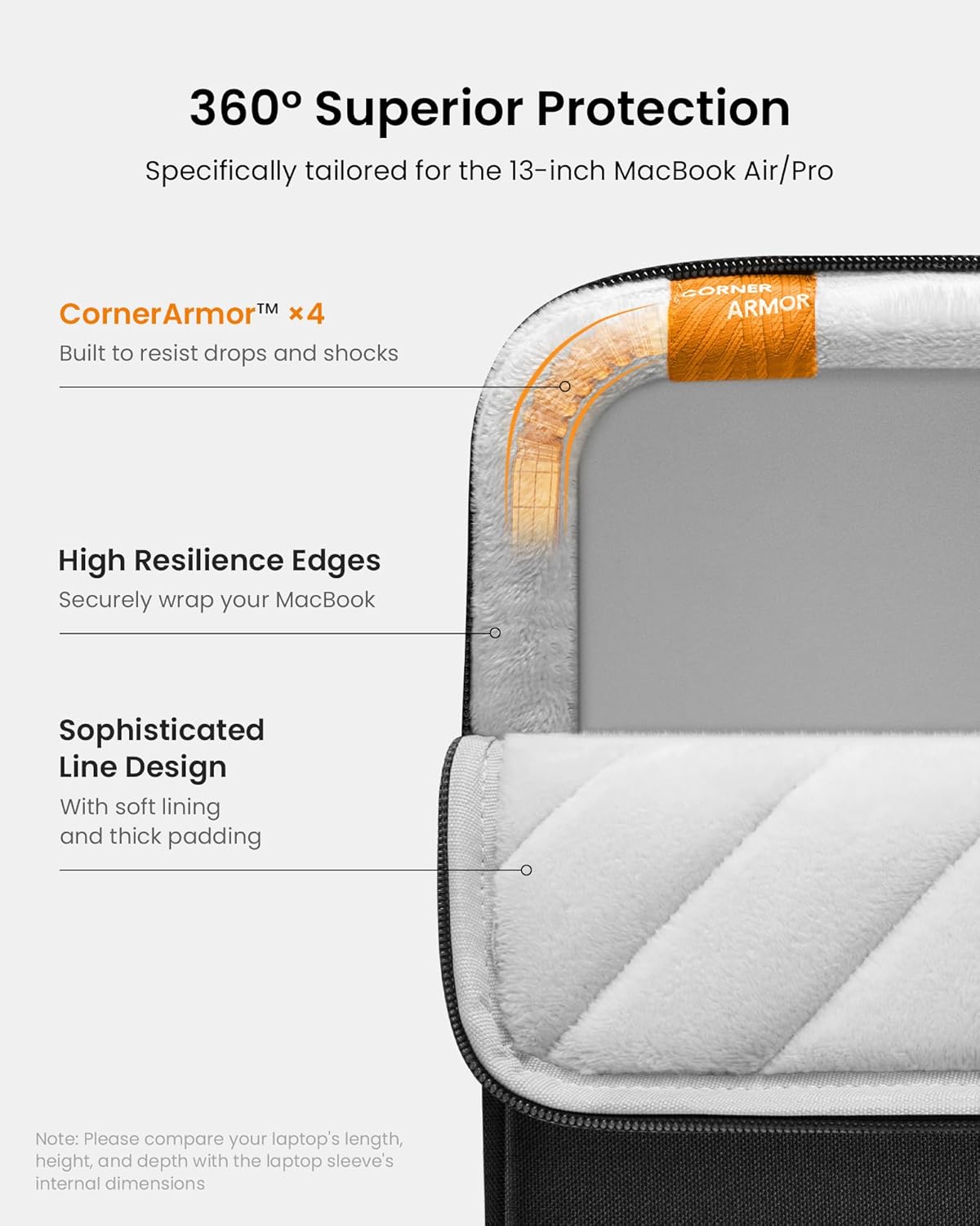 TomToc 360 Protective Sleeve for 13" AIR/MB PRO Black